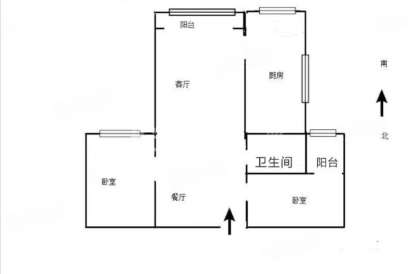 御湖城2室2厅1卫90㎡南58万