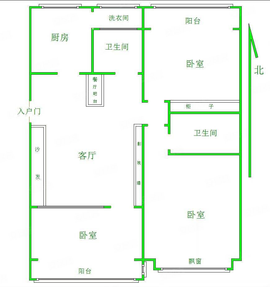 维多利亚夏郡3室2厅2卫131.2㎡南北123万