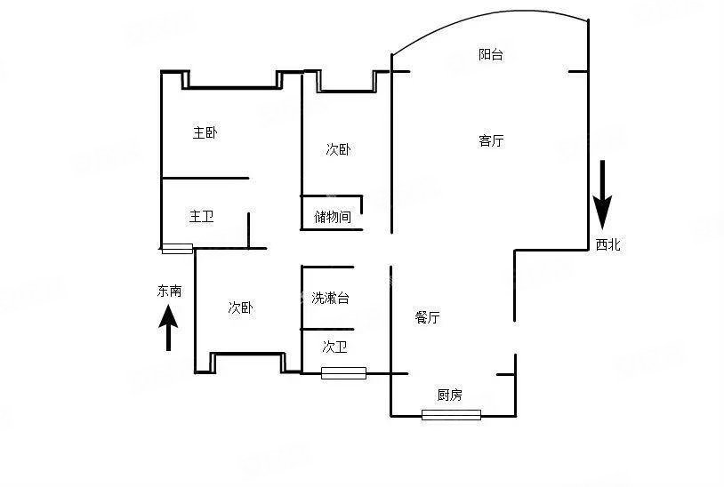 云康园3室2厅2卫145.33㎡南北230万