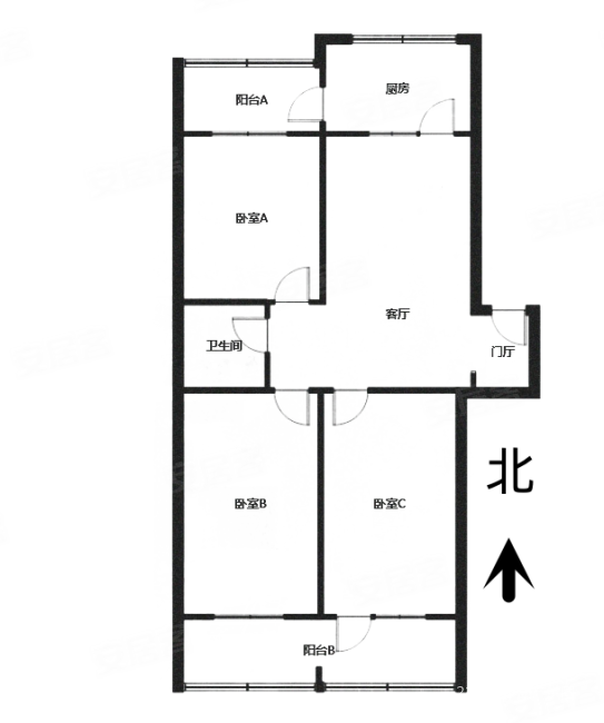 银通小区3室1厅1卫110㎡南北109万