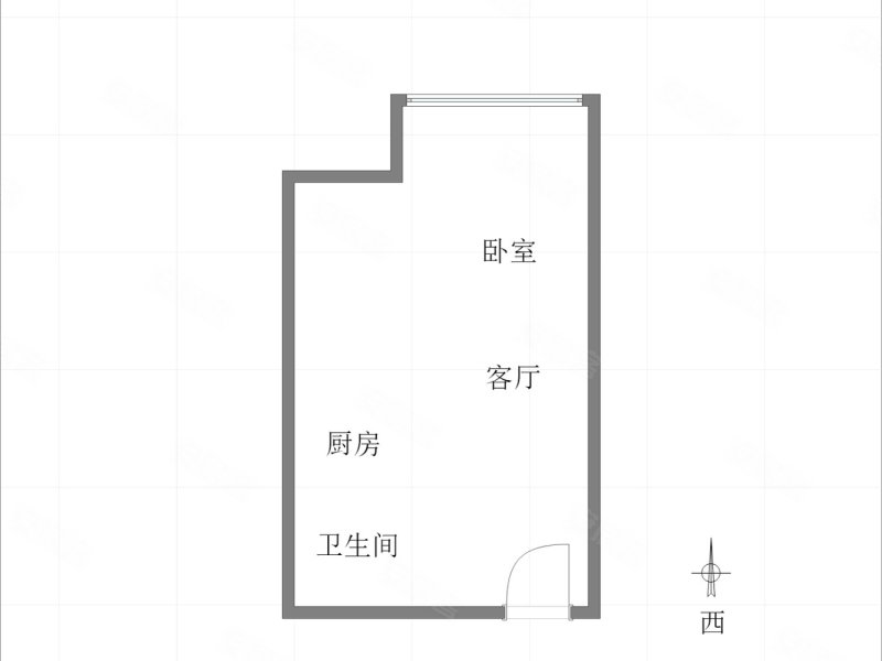 金辉中央铭著A区(商住楼)1室1厅1卫34.87㎡南北28万