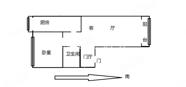 富乐社区1号院2室1厅1卫62.7㎡南北153万