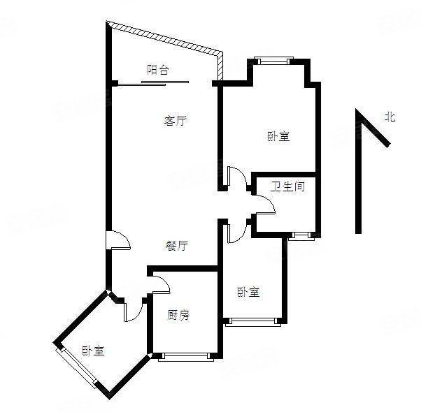 骏景花园3室2厅1卫102㎡北443万