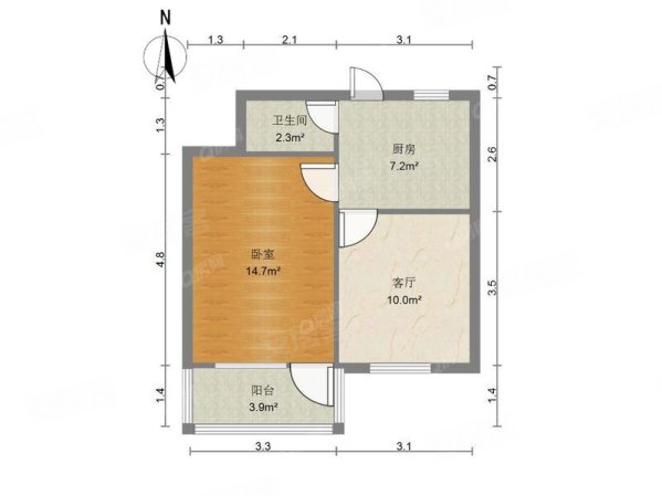 园林局小区1室1厅1卫49㎡南98万