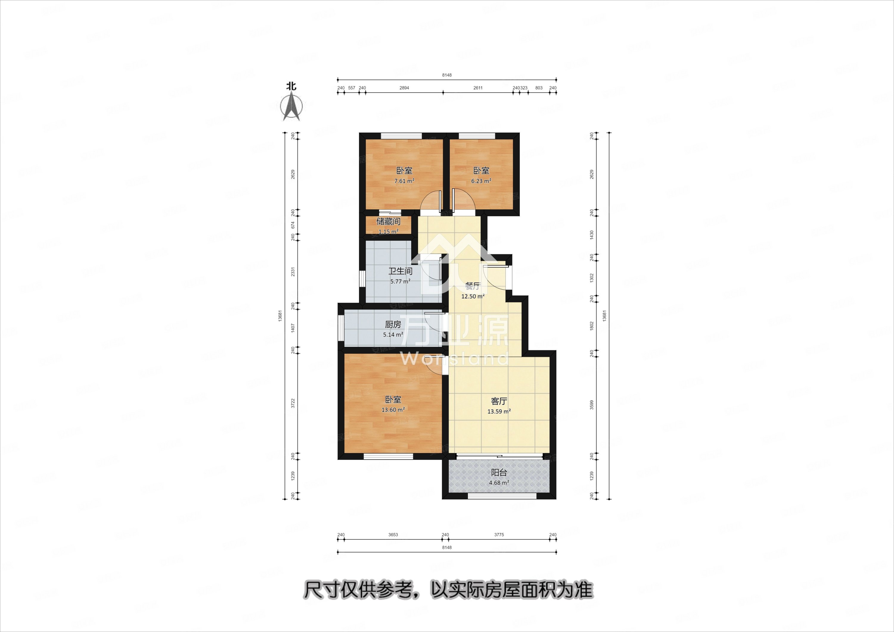 班芙小镇枫珑园3室1厅1卫99.62㎡南北138万