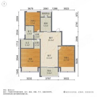 【多图】碧桂园天琴湾,龙子湖租房,碧桂园天琴湾 3室2厅2卫 南北通透