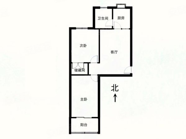 石府二区2室2厅1卫73.96㎡南北80万