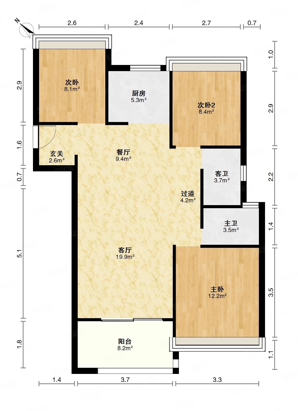 保利香颂3室2厅2卫10961㎡南北172万