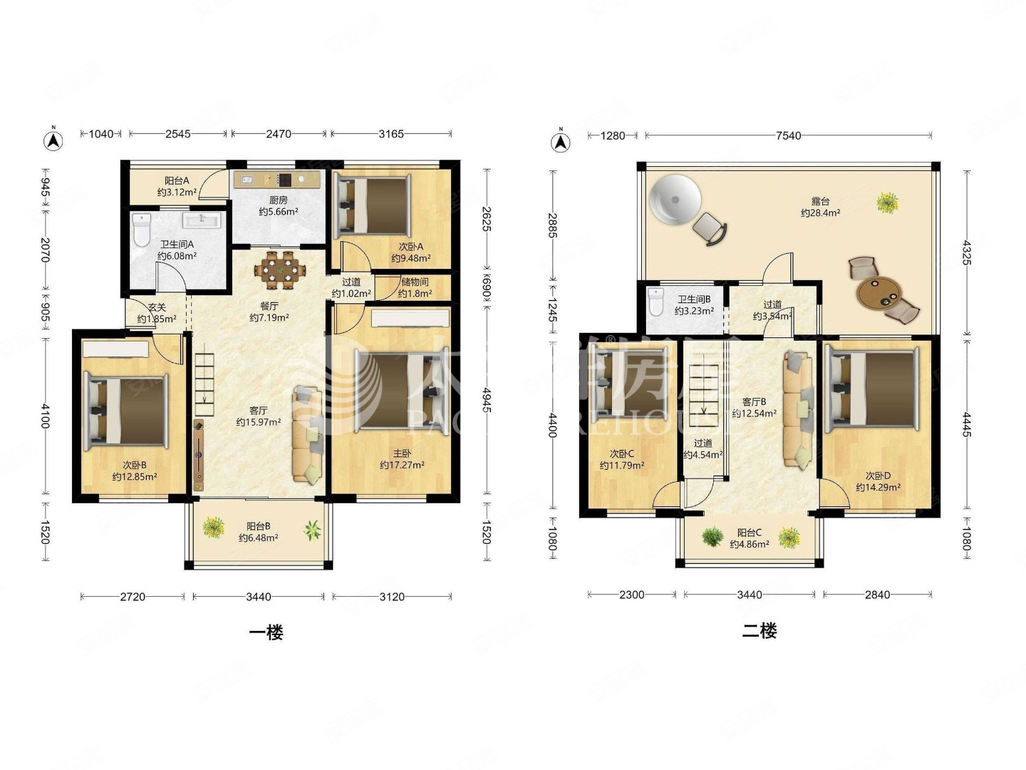 新上电梯复式带露台 看房随时 家具家电全送 送产权车位,中环锦园二手
