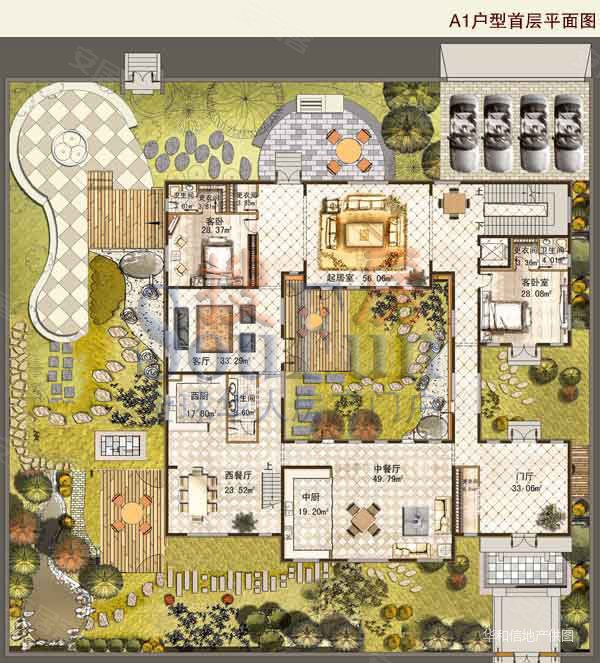 观唐6室3厅6卫1505.72㎡南北11000万