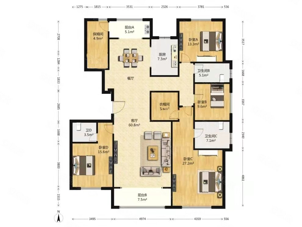 北龙湖5室2厅3卫2190平米93800万元