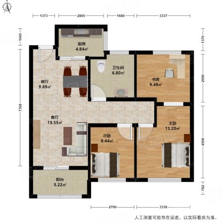 华景川万科潮起东方3室2厅1卫84㎡南148万