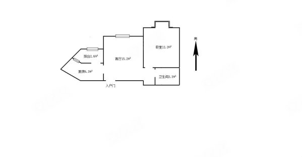 汇仁云居1室1厅1卫57.37㎡南85万