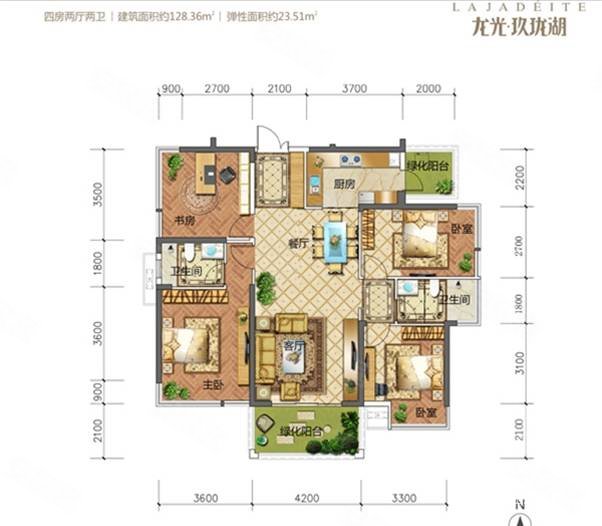 玖珑湖4室2厅2卫毛坯业主急售价格可以谈,龙光玖珑湖(一期)二手房,150