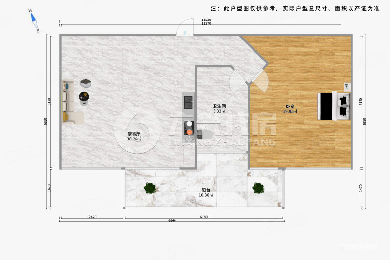 金外滩花园1室2厅1卫81.06㎡南990万