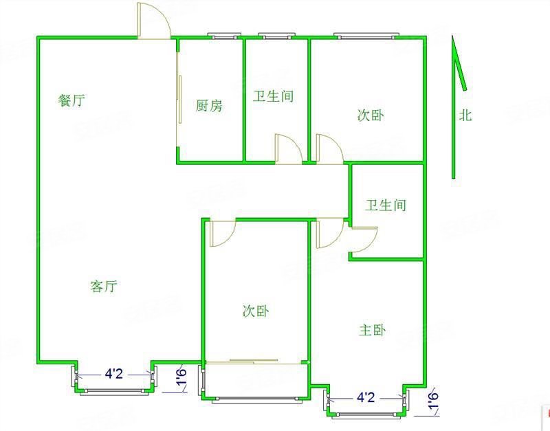 银河御府二手房,120万,3室2厅,2卫,130平米-邯郸安居客