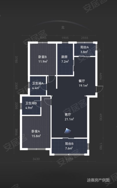 宝华海滨庄园2室2厅2卫107㎡南100万