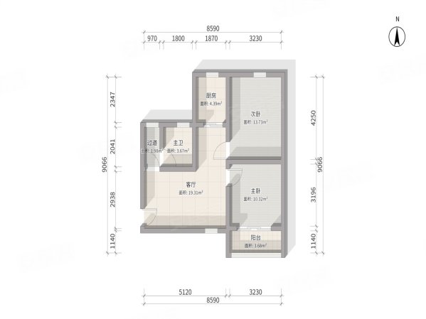 普乐二村2室1厅1卫76.02㎡南北320万