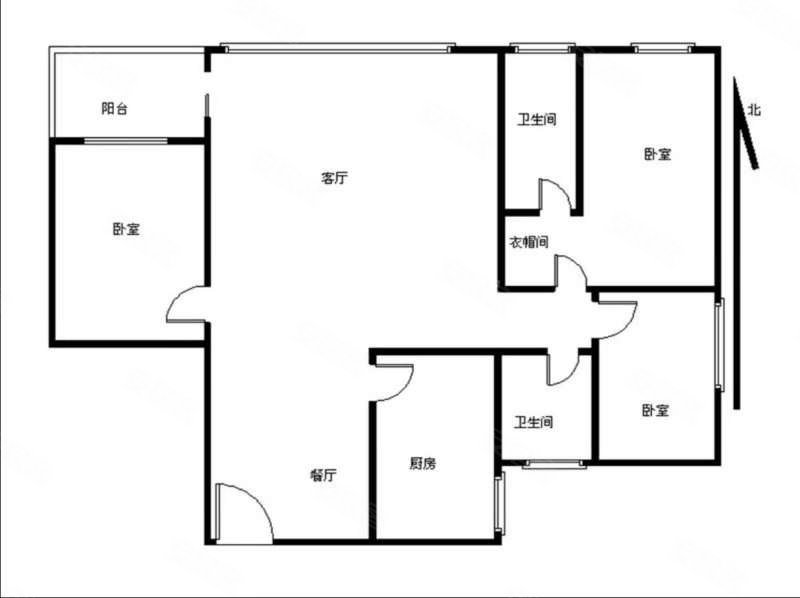 骏景花园 3 房  106.37 方 带飘窗 欧式风