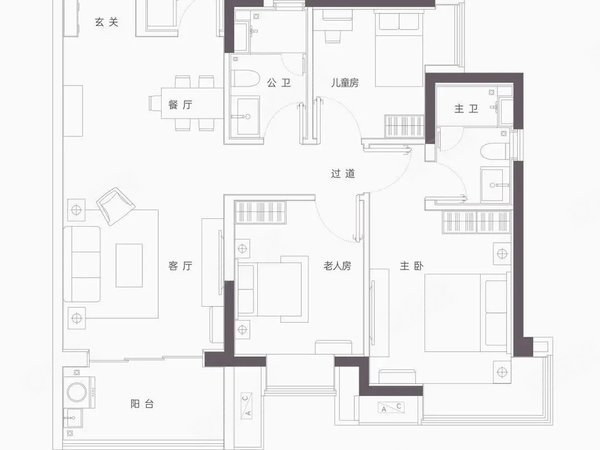 【多图】万樾府,坪山租房,创新广场旁 离地铁口近 万樾府3房出租 拎包