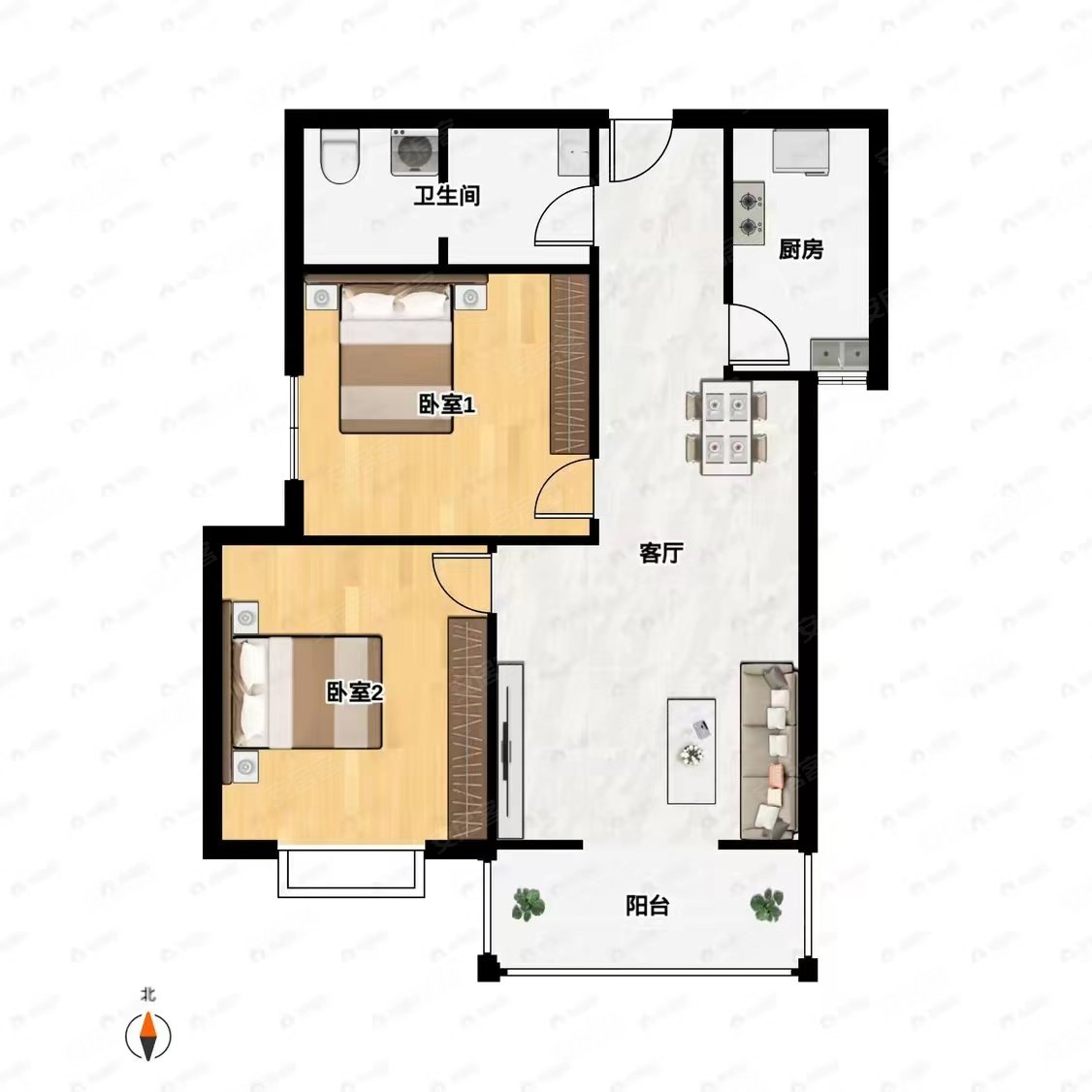福锦花园  毛坯两室 急售  可按揭 急售 看房随时