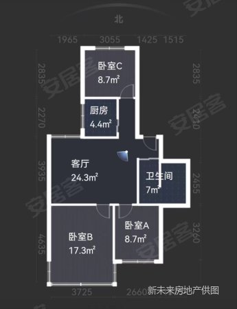 世纪园3室2厅1卫91㎡东南52万