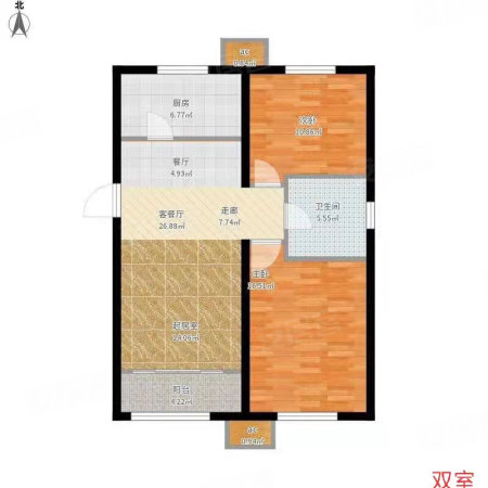 河畔花园(溪湖)2室1厅1卫64.31㎡南15.6万