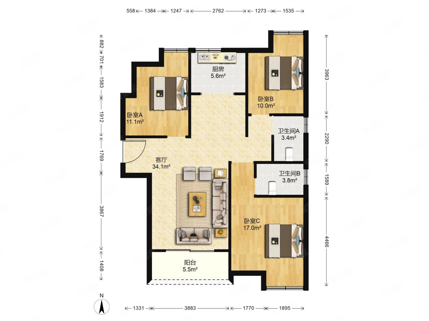 平安里飞机户型清水毛坯业主非常急售24小时可看