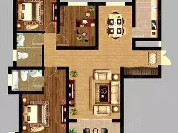 苏州吴中郭巷中海双湾花园(1期)朝阳带院子阳台 可短租押一付一 格林公园 月亮湾 尹山湖出租房源真实图片