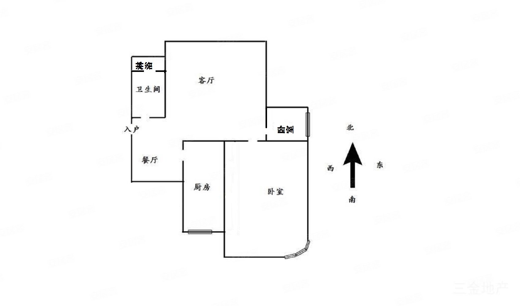 世豪国际公寓2室2厅1卫86㎡南北225万