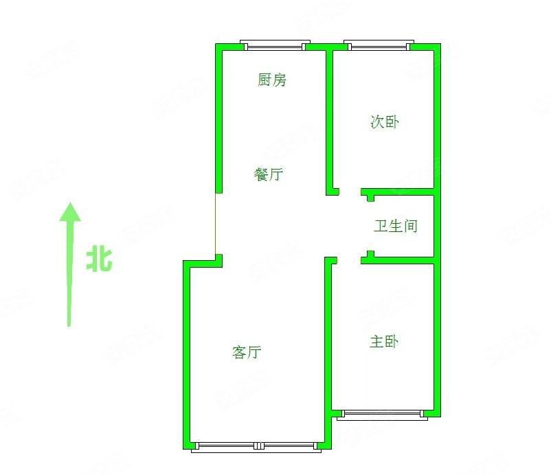 和兴园2室1厅1卫94.13㎡南北71万