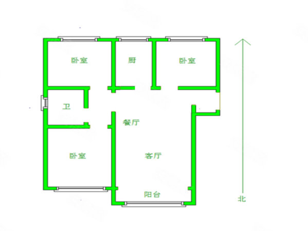 南岭国际二区3室2厅1卫104.36㎡南北114万