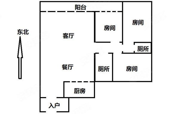 星汇云城3室2厅2卫98.09㎡北350万