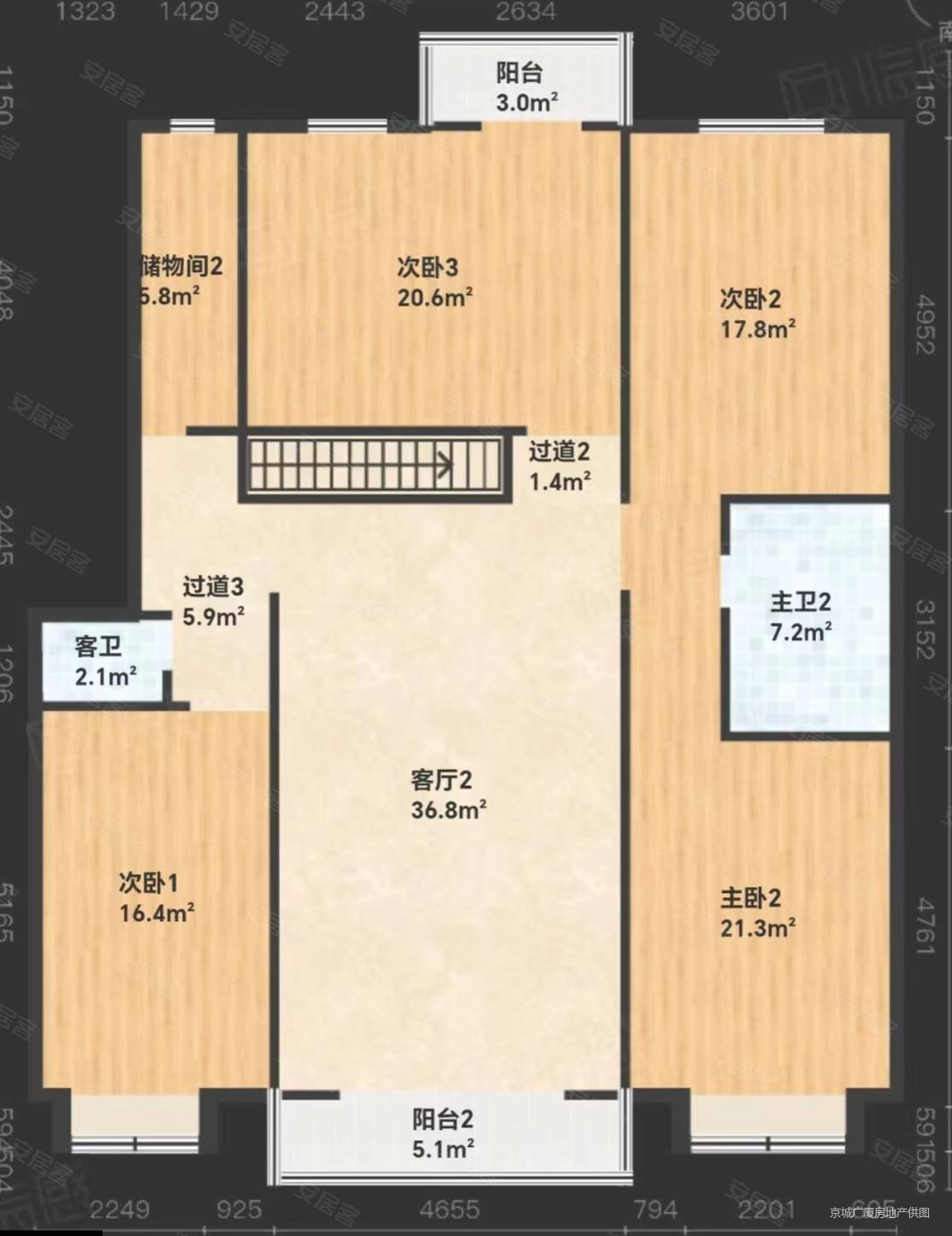 美佳花园5室3厅3卫325㎡南北160万