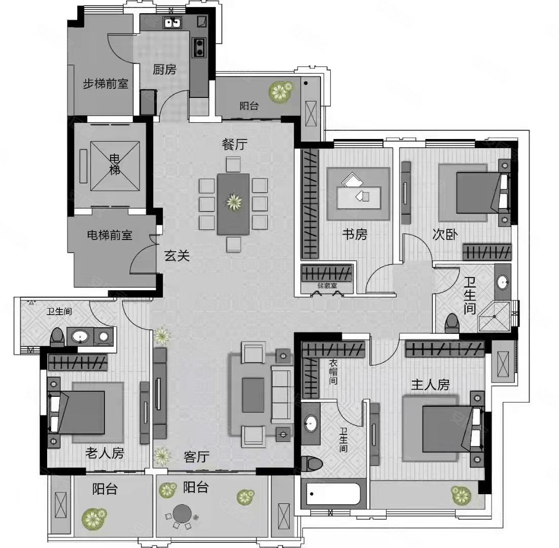 大平层4室宽敞低价出诚心价可谈一梯一户可利用空间大