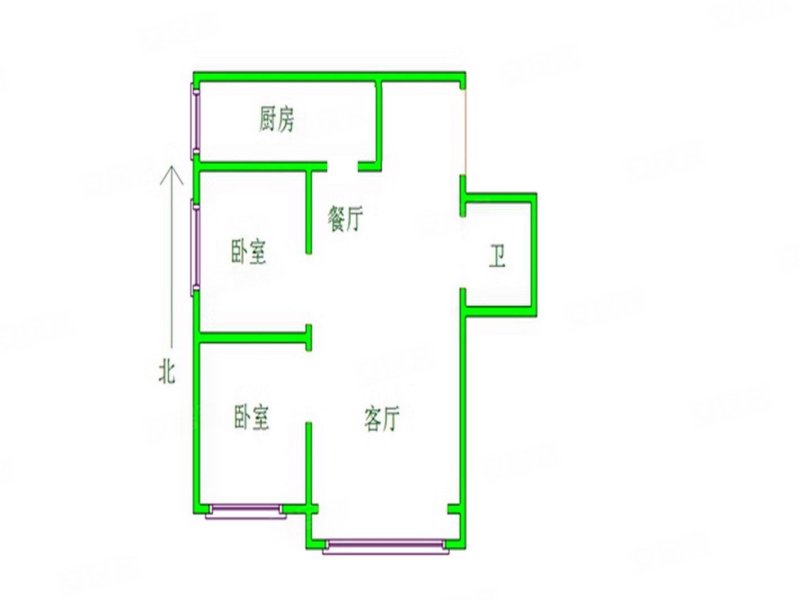 远洋海悦公馆2室2厅1卫92㎡南北106万