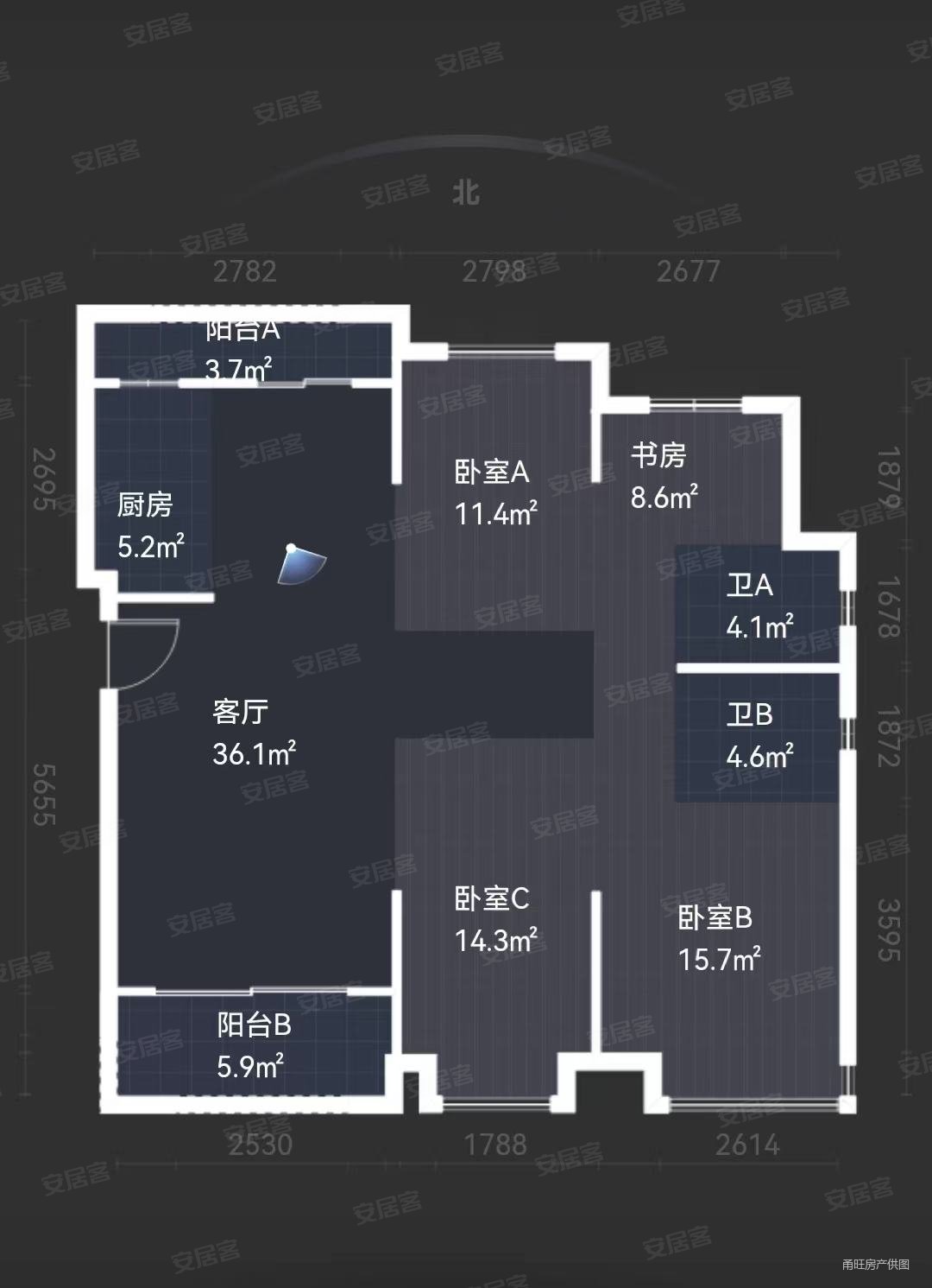 三江观邸4室2厅2卫126.64㎡南350万