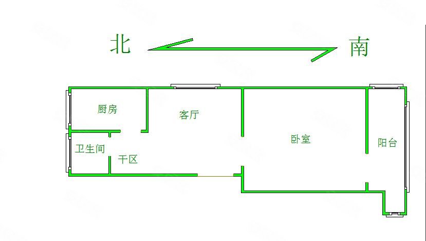 山潘四村1室1厅1卫45㎡南北62万