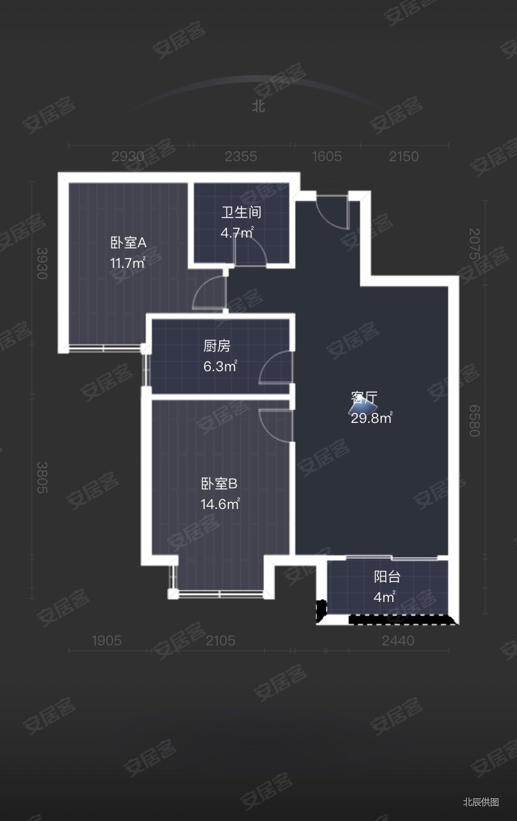 江南水郡2室2厅1卫89㎡南86万