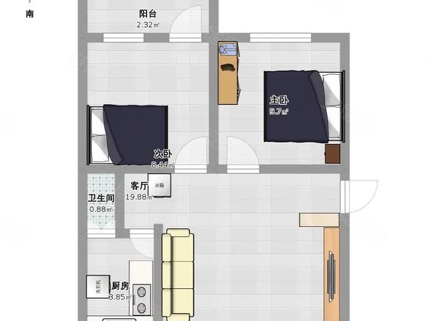 桂林七星三里店国贸益华城急租 三里店益华城 一房两厅 家电齐全民用水电 电梯高楼层出租房源真实图片