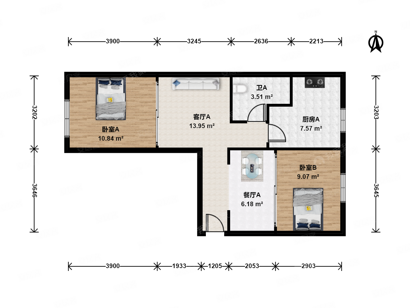 万寿路合建楼14号2室2厅1卫68.58㎡南538万