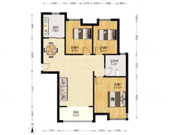 桥北带电梯房龄新密度低南北通透正规商品房临地铁
