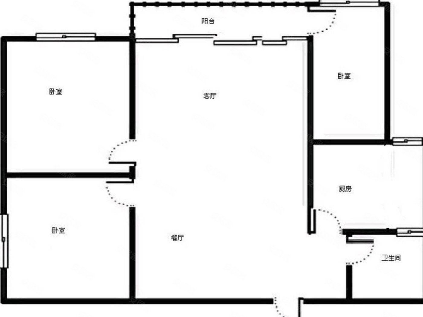 聚金万佳苑3室2厅1卫93.59㎡南北80万