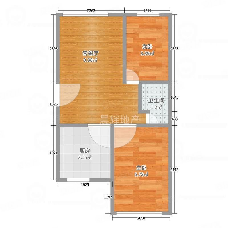 银通花园2室2厅1卫88.01㎡南北58万