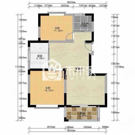 丽景翠庭2室2厅1卫87.07㎡东南360万