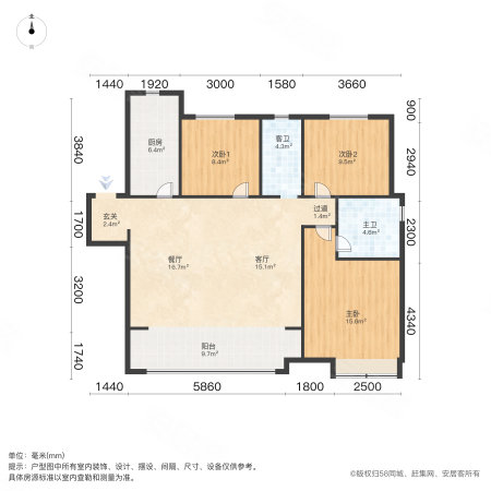 绿地国港新里城1期3室2厅2卫98㎡南157万