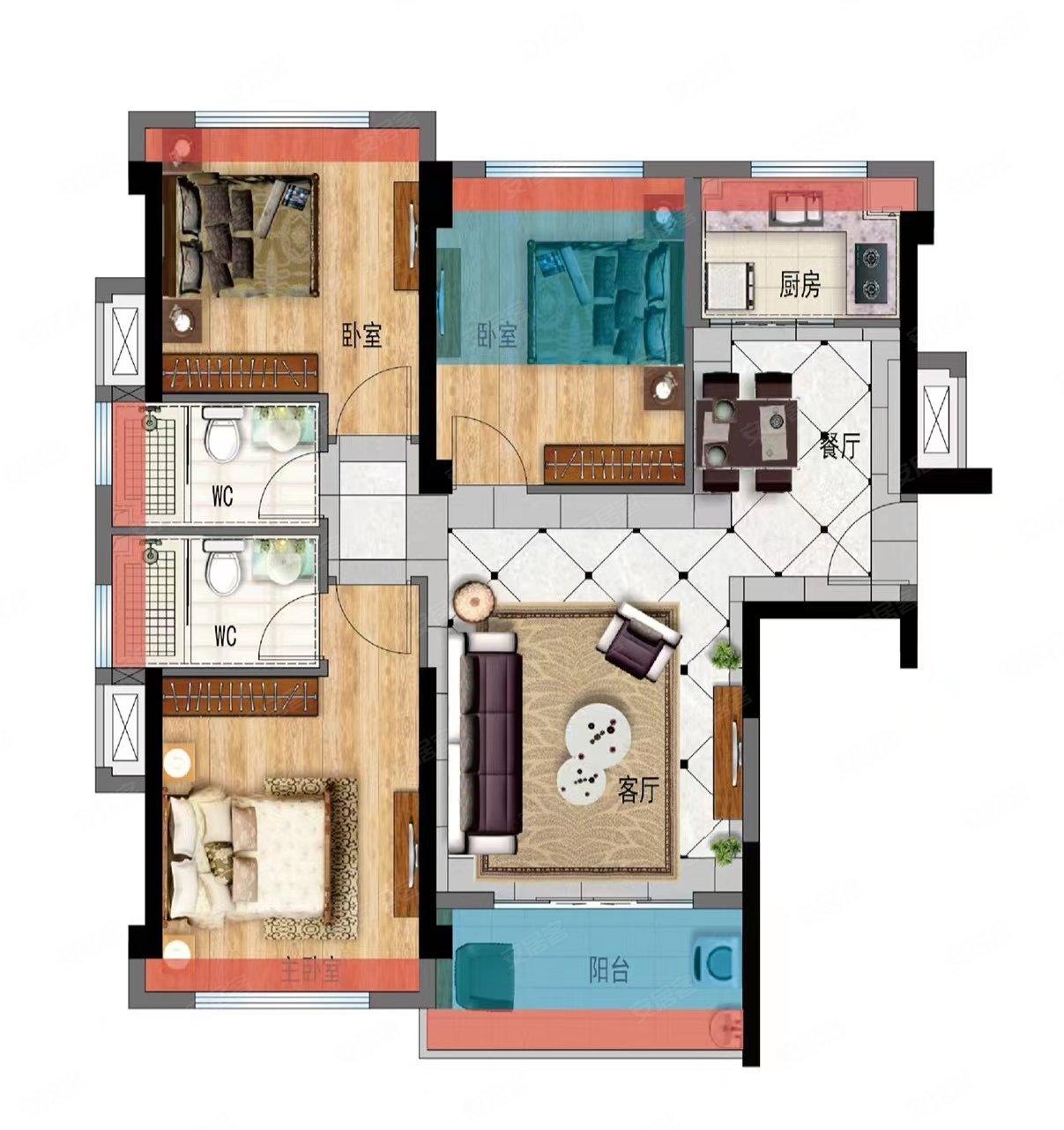 浦上大桥桥头堡碧桂园十里江湾南北通透端头户