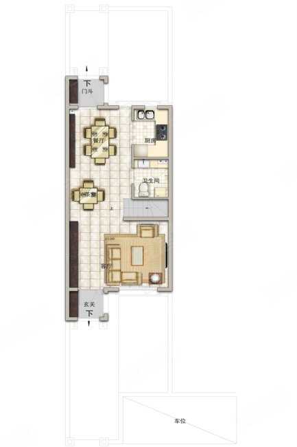 绿地海域香颂(别墅)3室2厅1卫137㎡南北105万