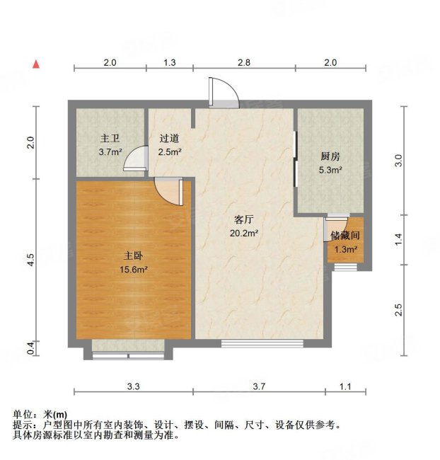 远洋城滨翔花园1室1厅1卫75㎡南65万