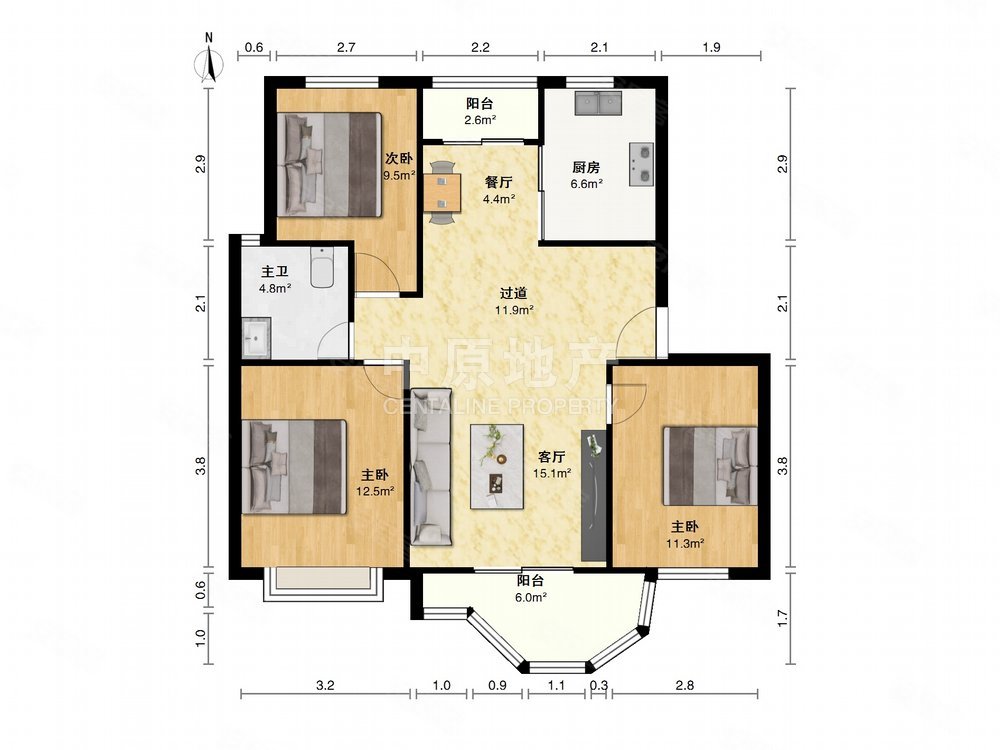 绿地康桥新苑3室2厅1卫100.21㎡南550万